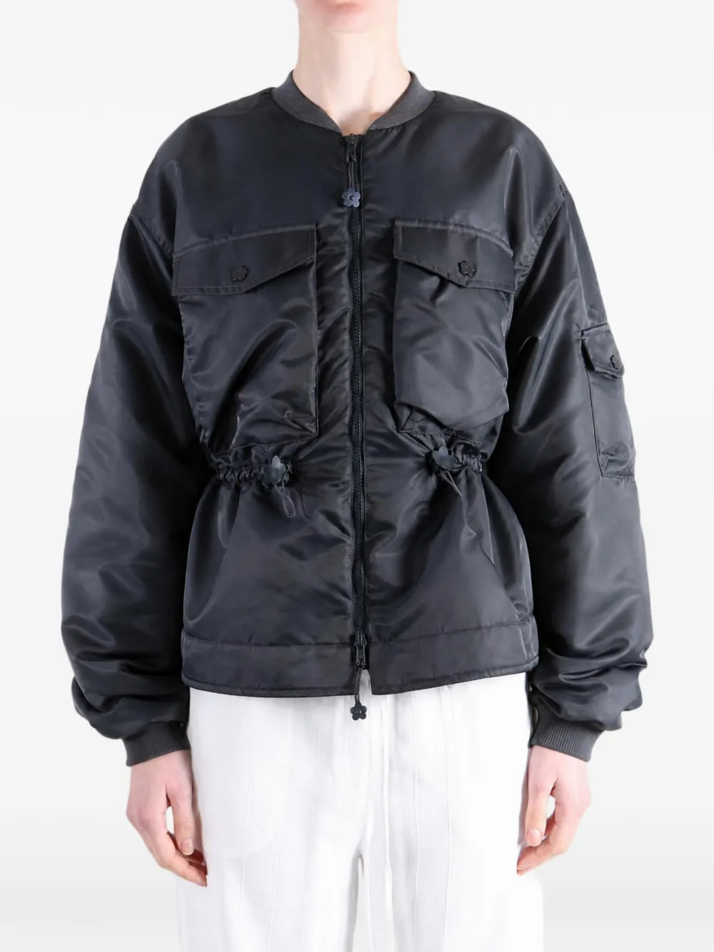 Cecilie Bahnsen Birdie drawstring-waist pocket-detail jacket Grijs