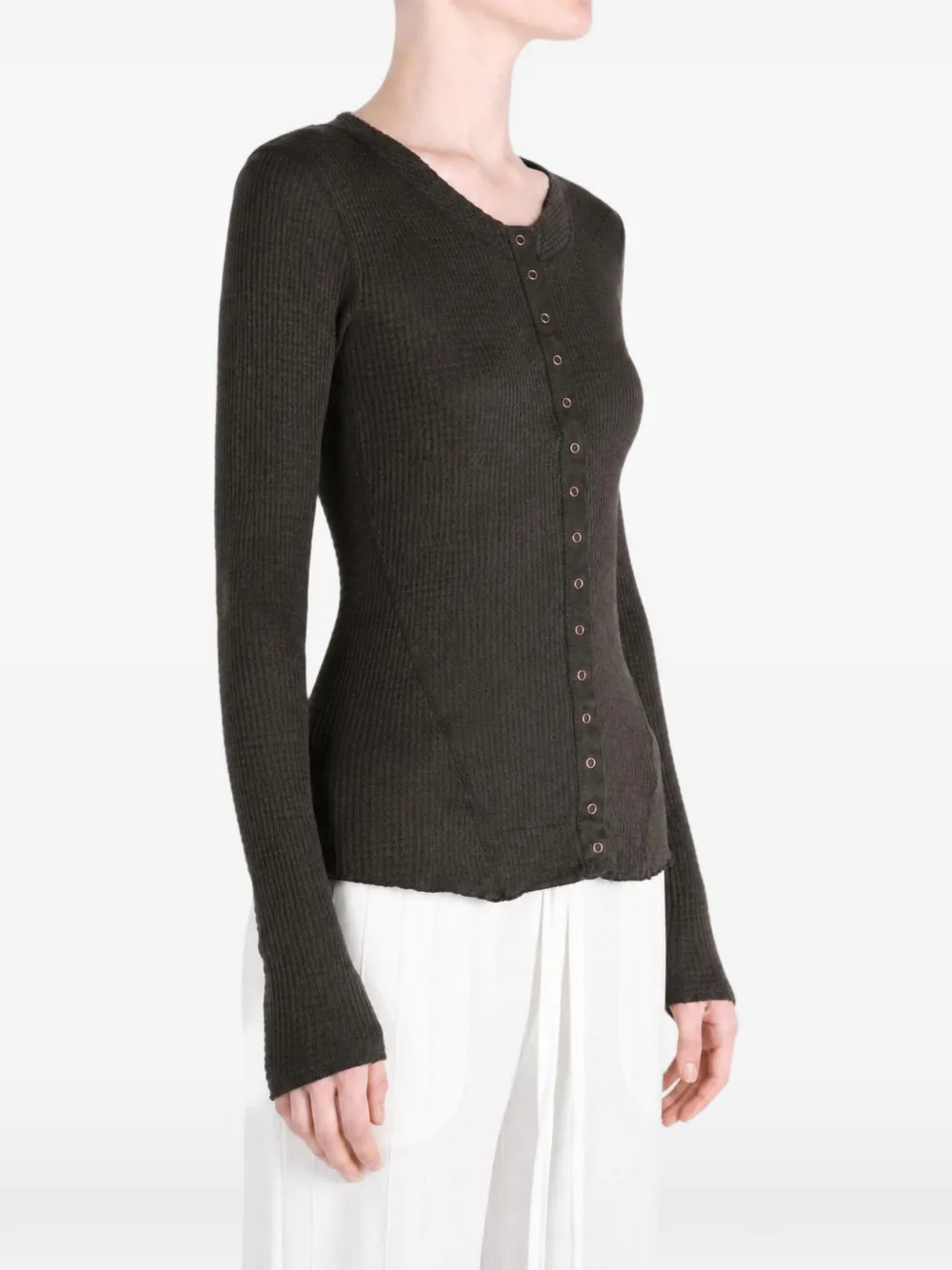 Free People Going Places ribbed-knit press-stud cardigan Bruin