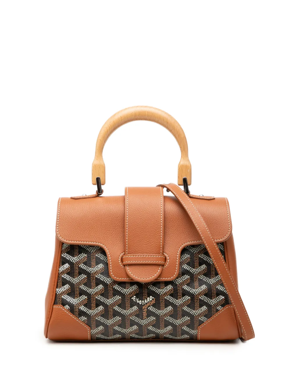 Goyard Pre-Owned 2020 Mini Goyardine Saigon Souple satchel - Brown
