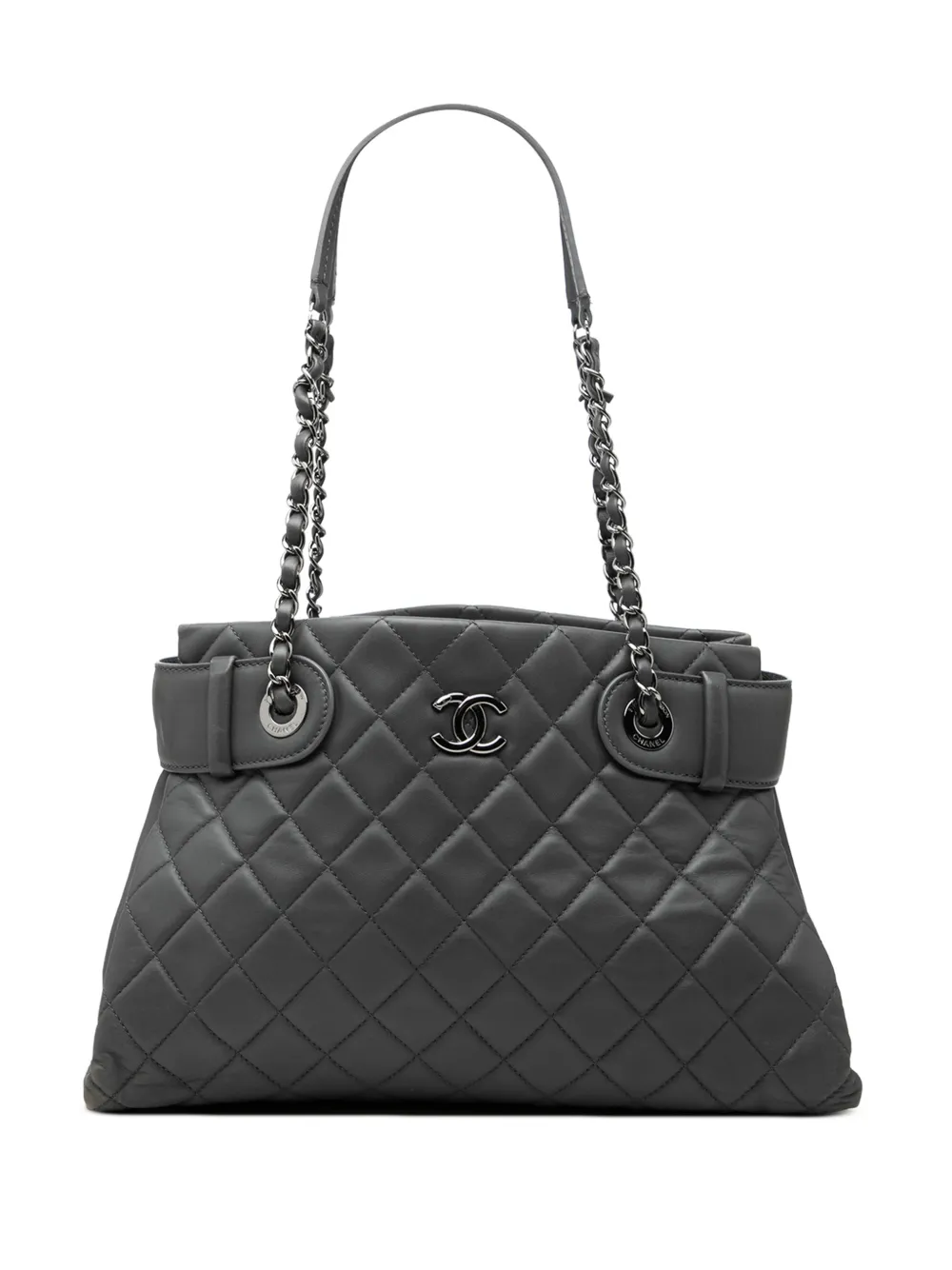 CHANEL Pre-Owned 2014-2015 Small Quilted Lambskin Coco Loop tote bag - Grau