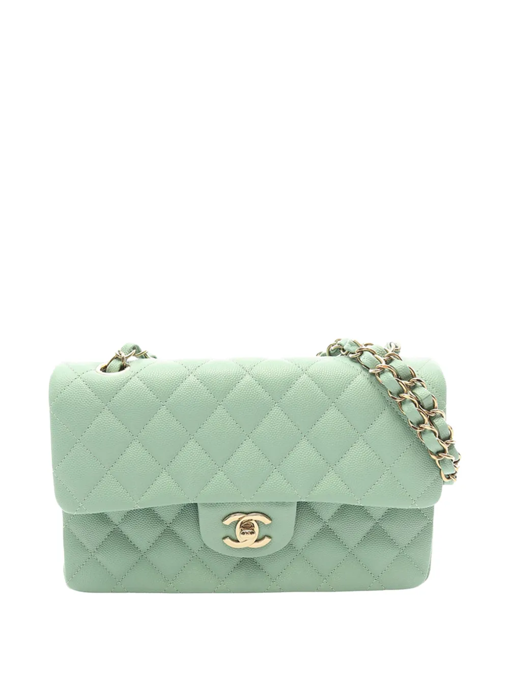 CHANEL Pre-Owned 2021-2026 Small Classic Caviar Double Flap shoulder bag - Green