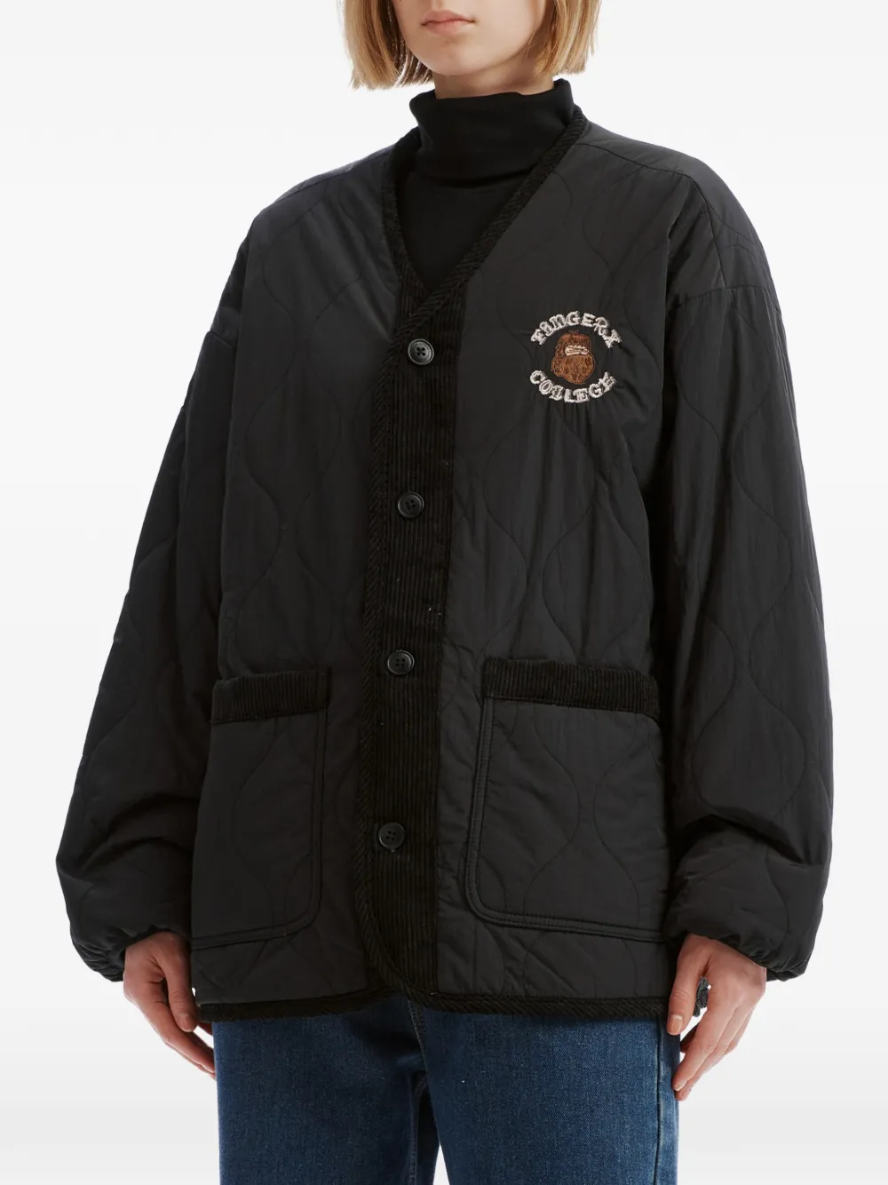 FINGERCROXX Gewatteerd omkeerbaar jack Zwart