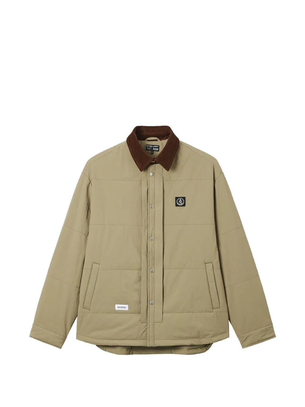 izzue Gelaagd jack met ribfluwelen kraag Beige