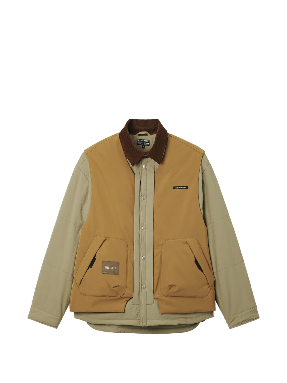 Izzue Gelaagd jack met ribfluwelen kraag Beige