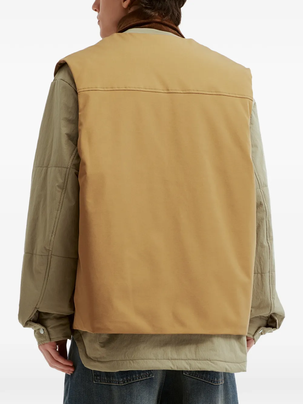izzue Gelaagd jack met ribfluwelen kraag Beige