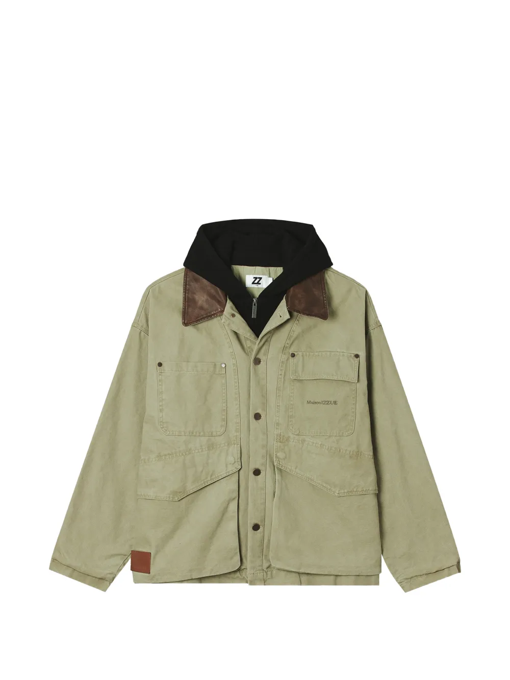 Izzue Jack met capuchon en vlakken Groen