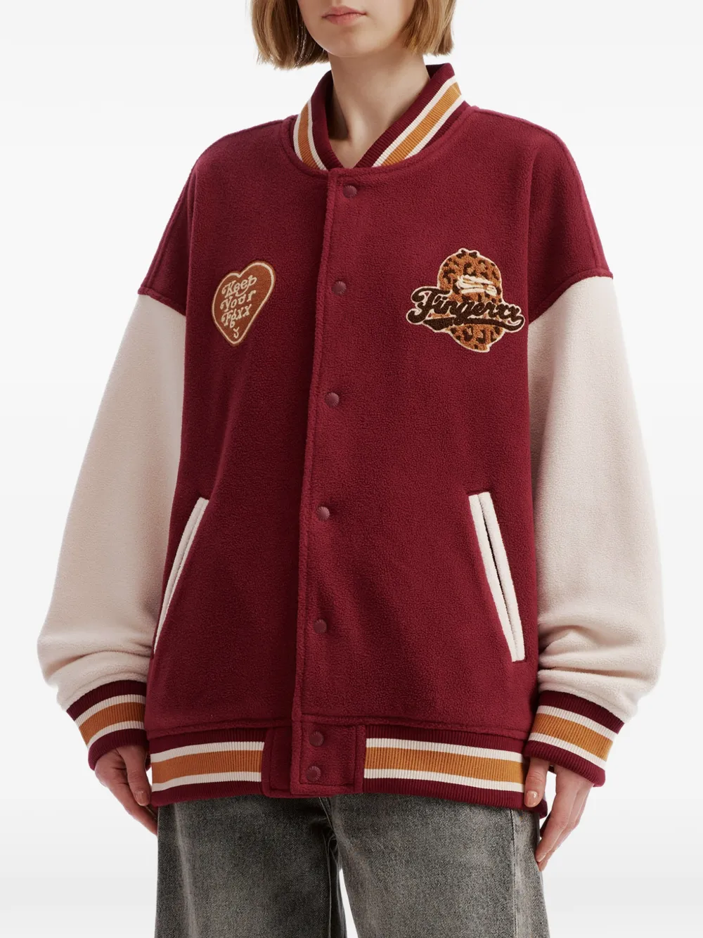 FINGERCROXX Jack met logo-patch en colourblocking Rood