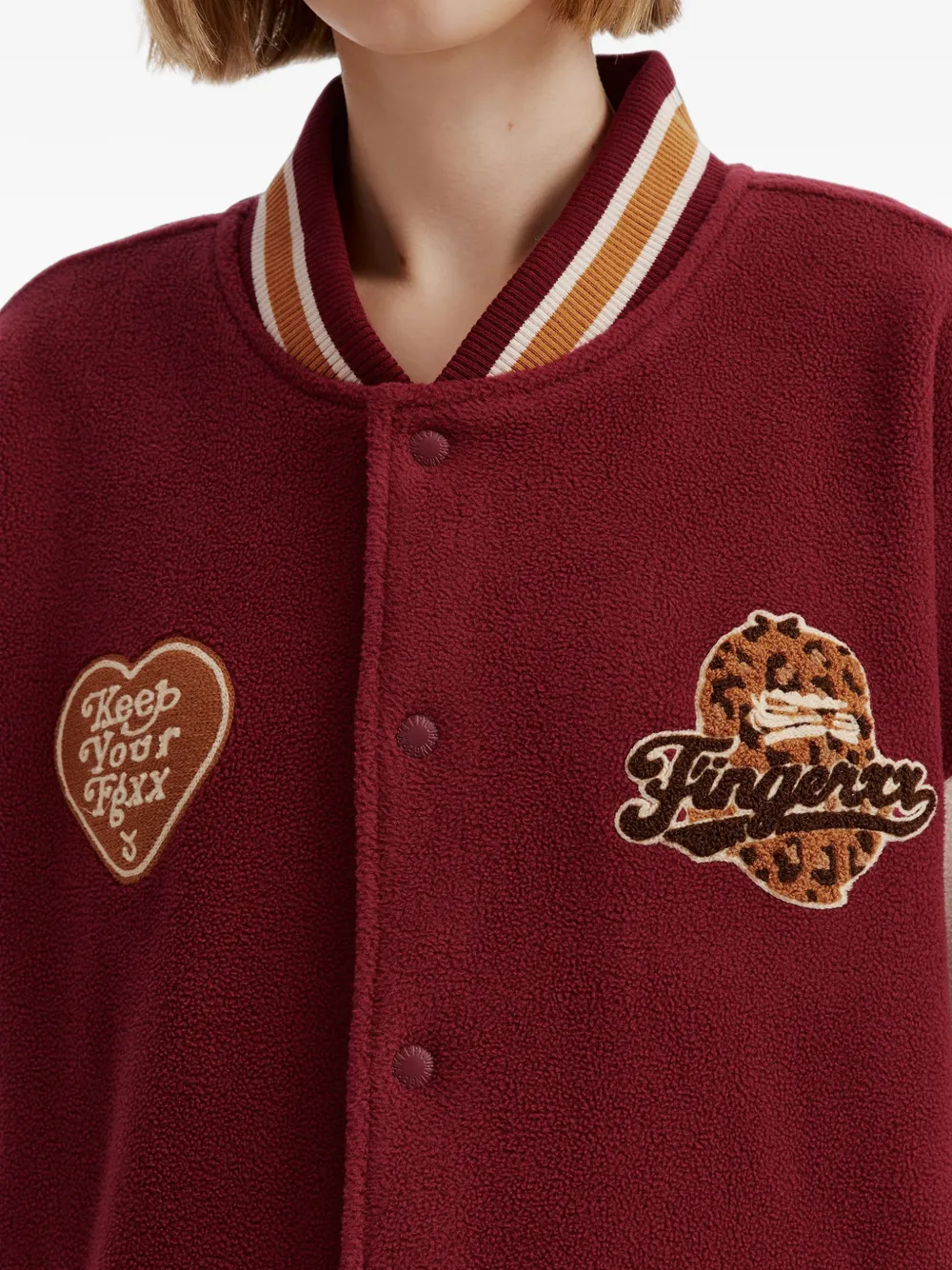 FINGERCROXX Jack met logo-patch en colourblocking Rood