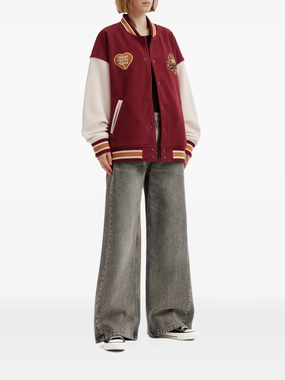 FINGERCROXX Jack met logo-patch en colourblocking Rood