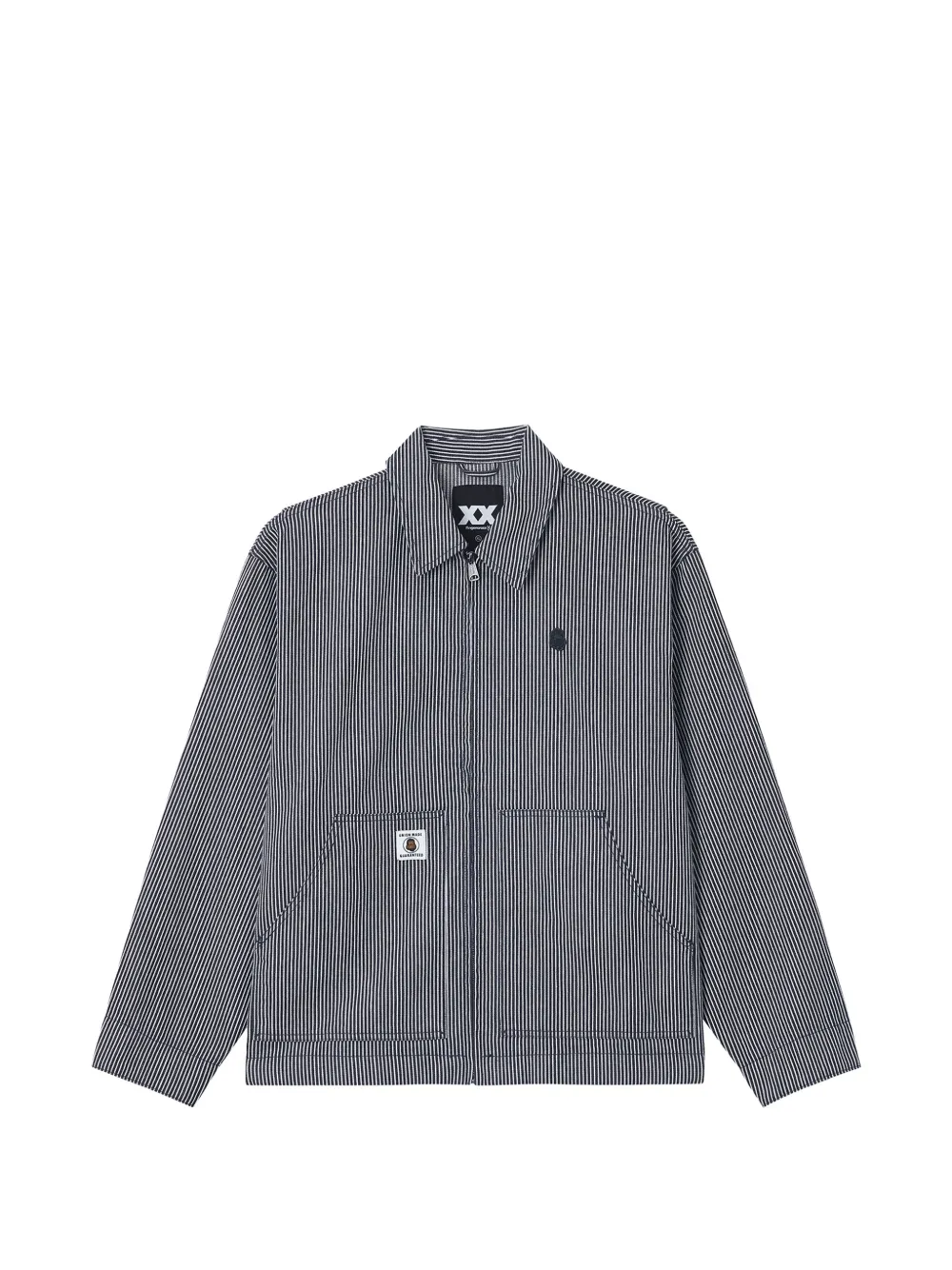 FINGERCROXX vertical-stripe zip-up jacket - Blu