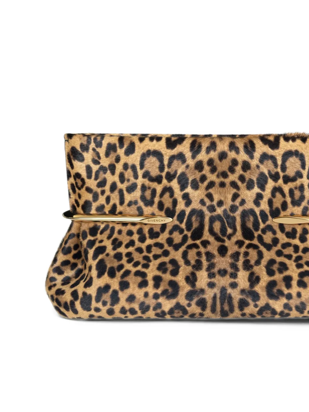 Givenchy Pinch zachte clutch met luipaard-print Bruin