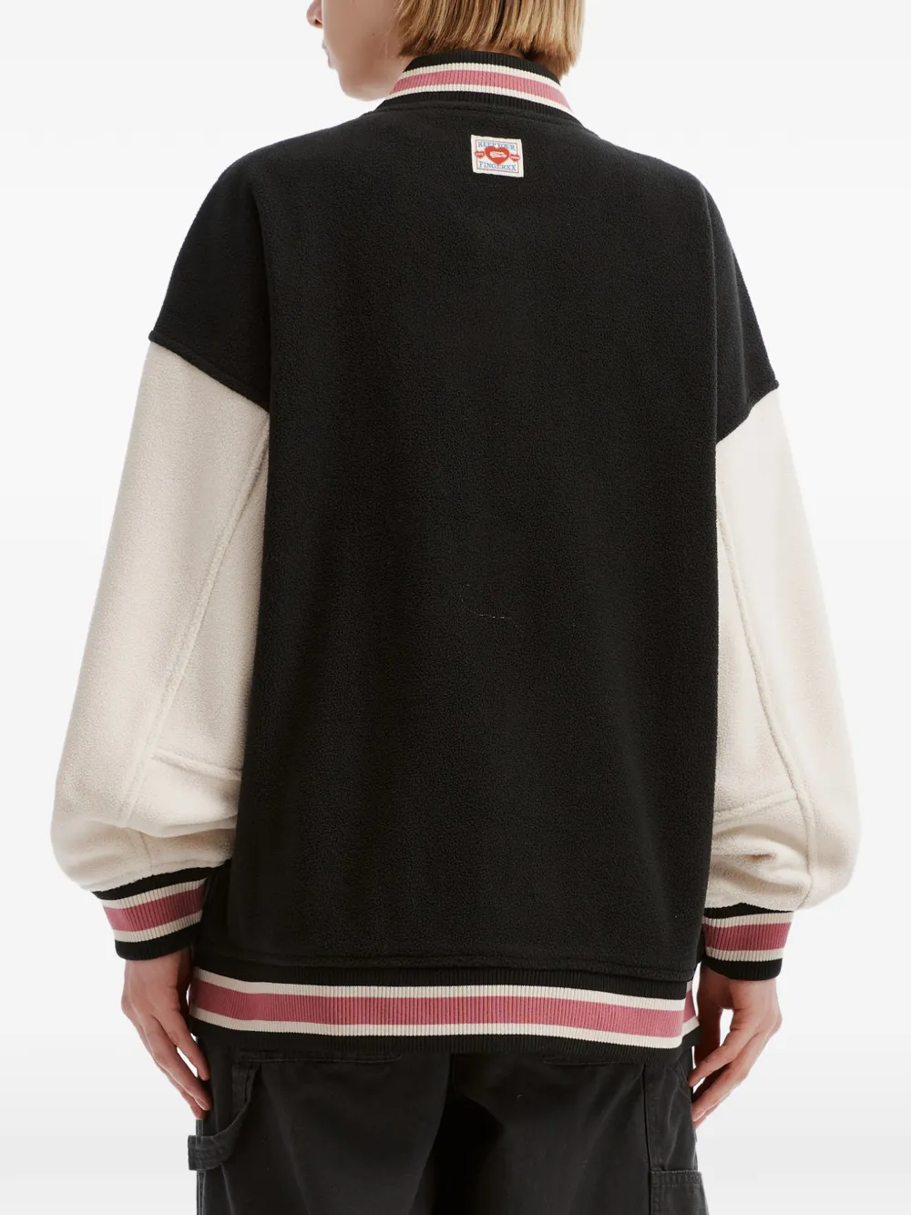 FINGERCROXX Jack met fleecetextuur en patch-detail Zwart