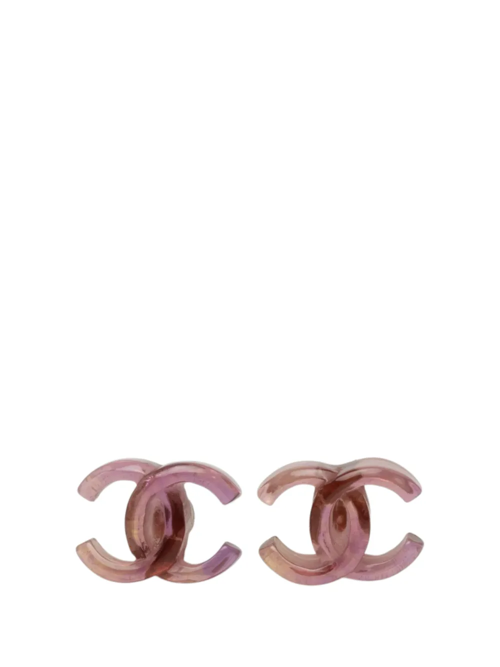 CHANEL Pre-Owned 2002 CC Resin Bullet Back Earrings costume earrings - Violett