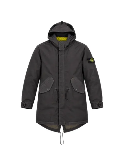 Stone Island logo-patch hooded parka