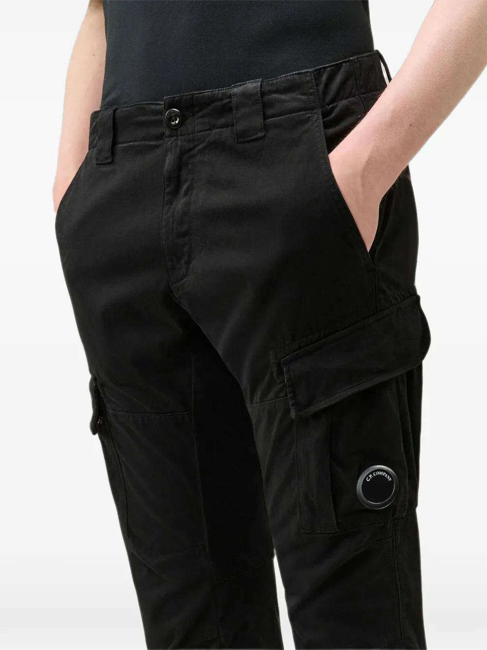 C.P. Company Lens-detail cargo pants Zwart