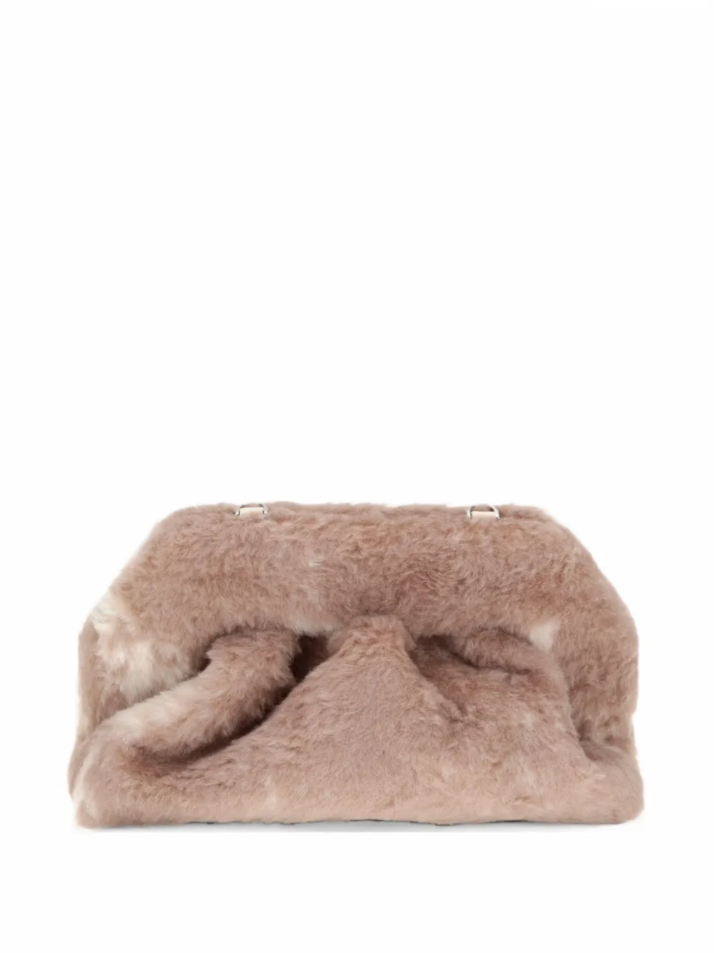 Themoirè medium Bios faux-fur clutch bag - Toni neutri