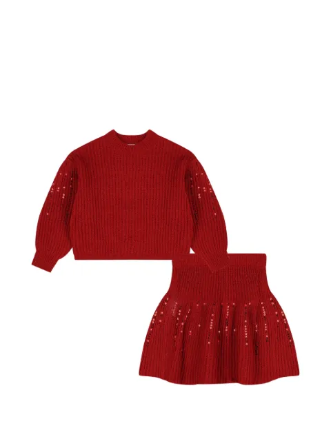 Abel & Lula ribbed-knit skirt and sweater set