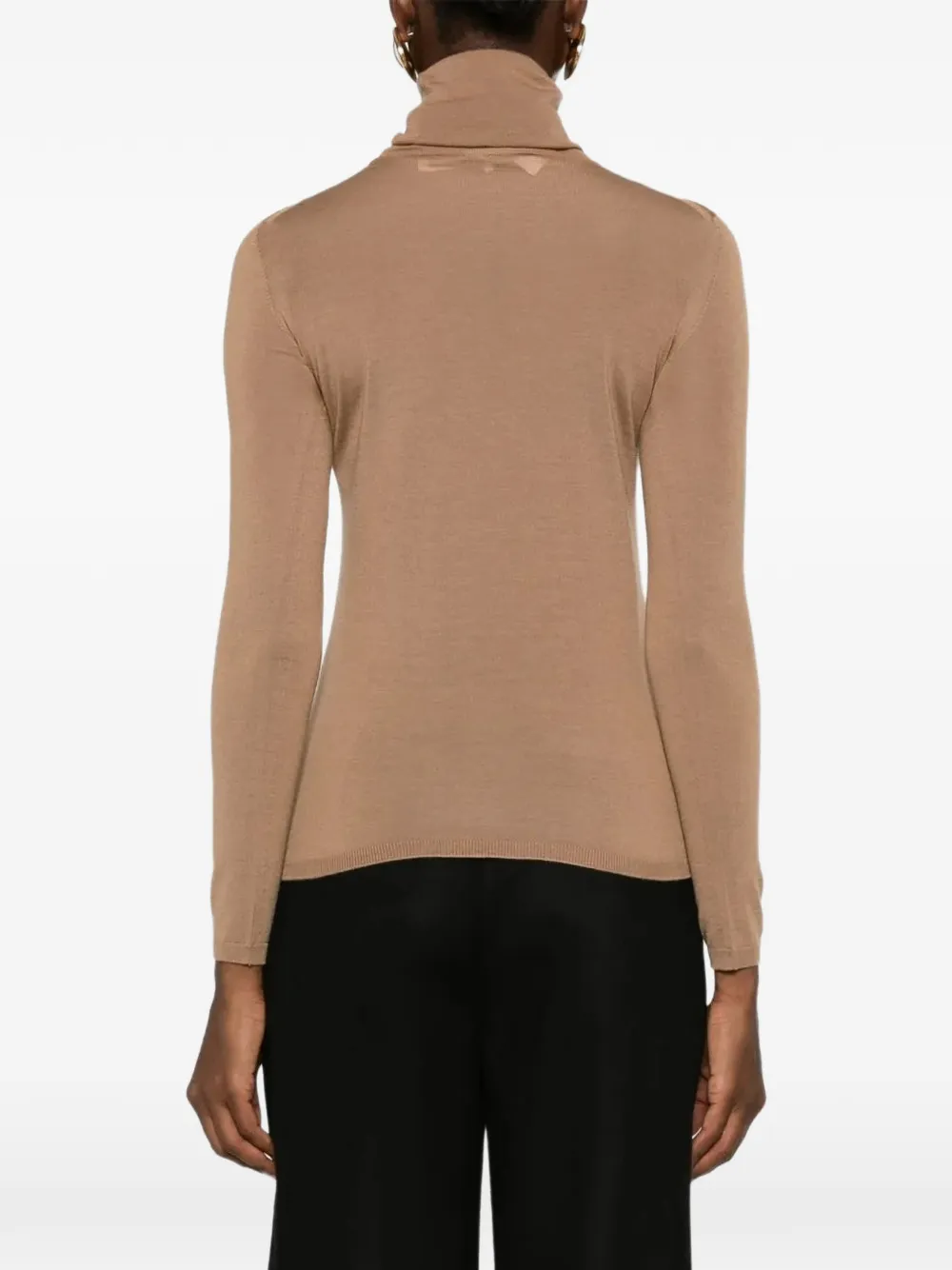 Max Mara roll-neck long-sleeve sweater Beige