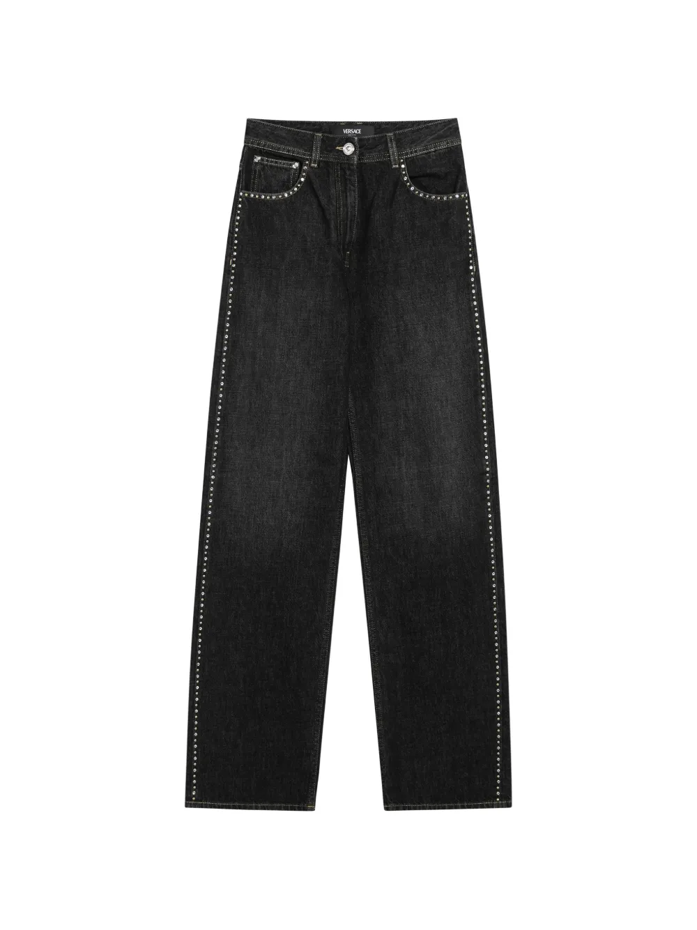 Versace stud-embellished straight-leg jeans - Schwarz