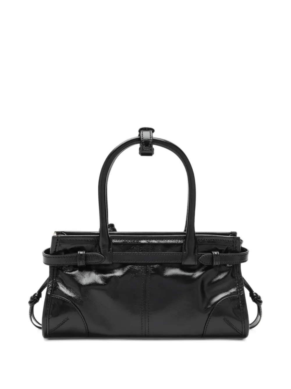 Prada Shopper met logo-plakkaat en gespen Zwart