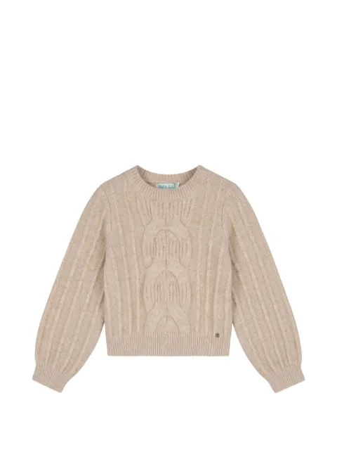 Abel & Lula cable-knit metallic-thread sweater