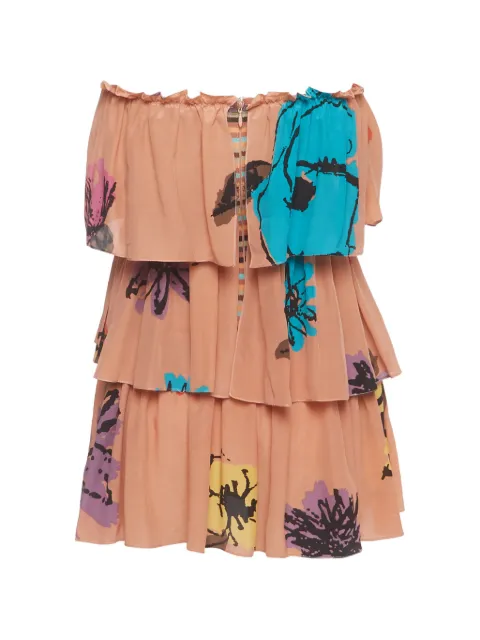 M Missoni Vintage floral-print tiered mini dress
