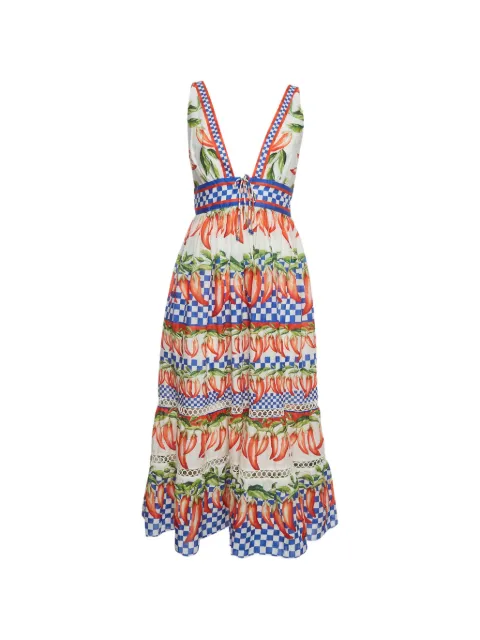 FARM Rio Ainika Picnic Peppers print midi dress