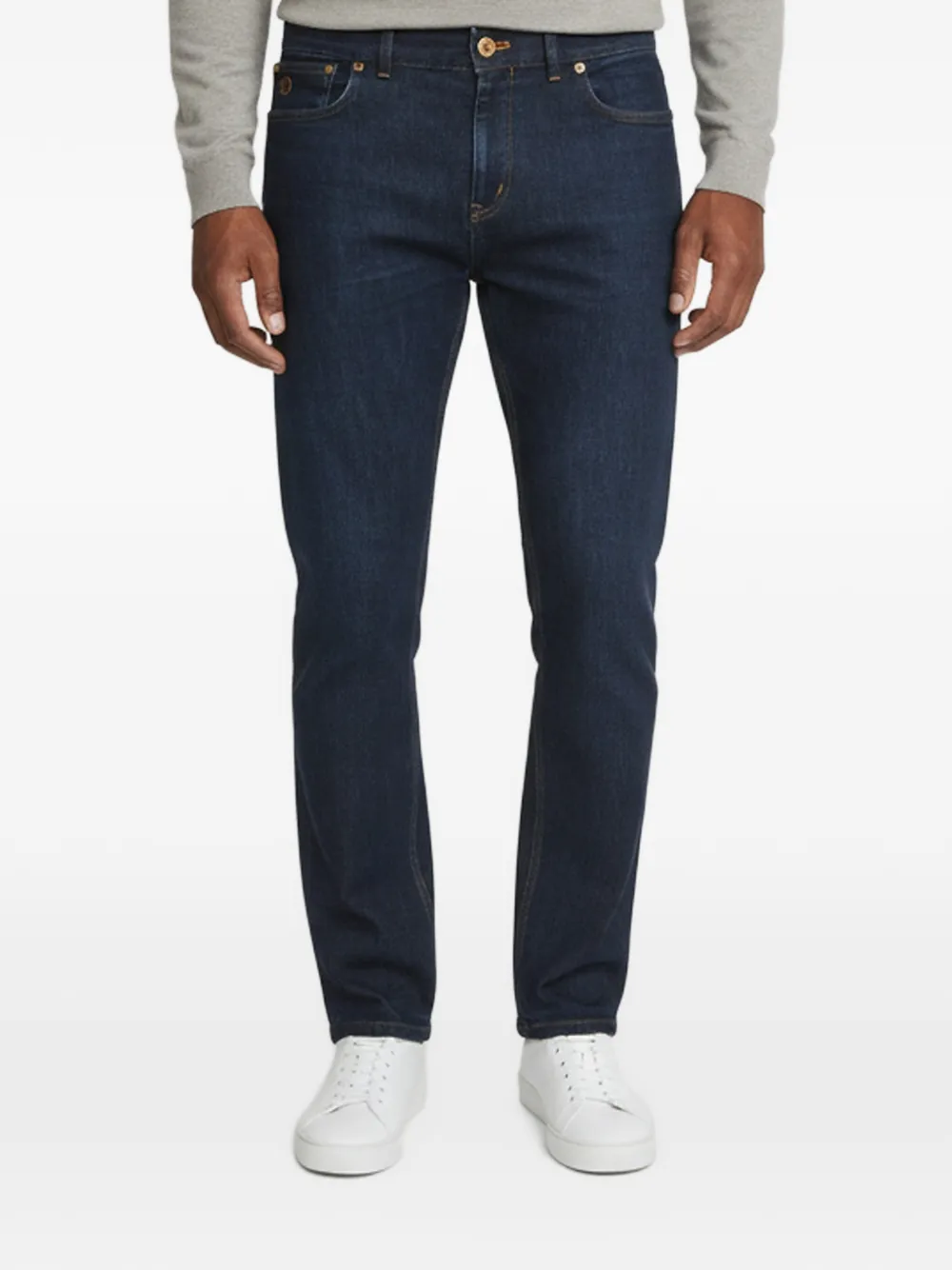 Louis Vuitton Pre-Owned Jeans slim con cuciture a contrasto - Blu