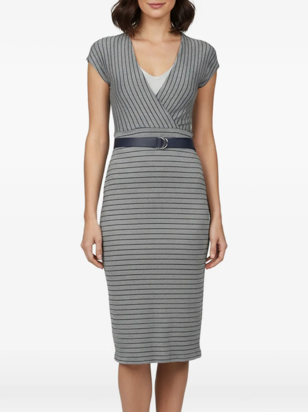 Max Mara striped midi dress - Grigio