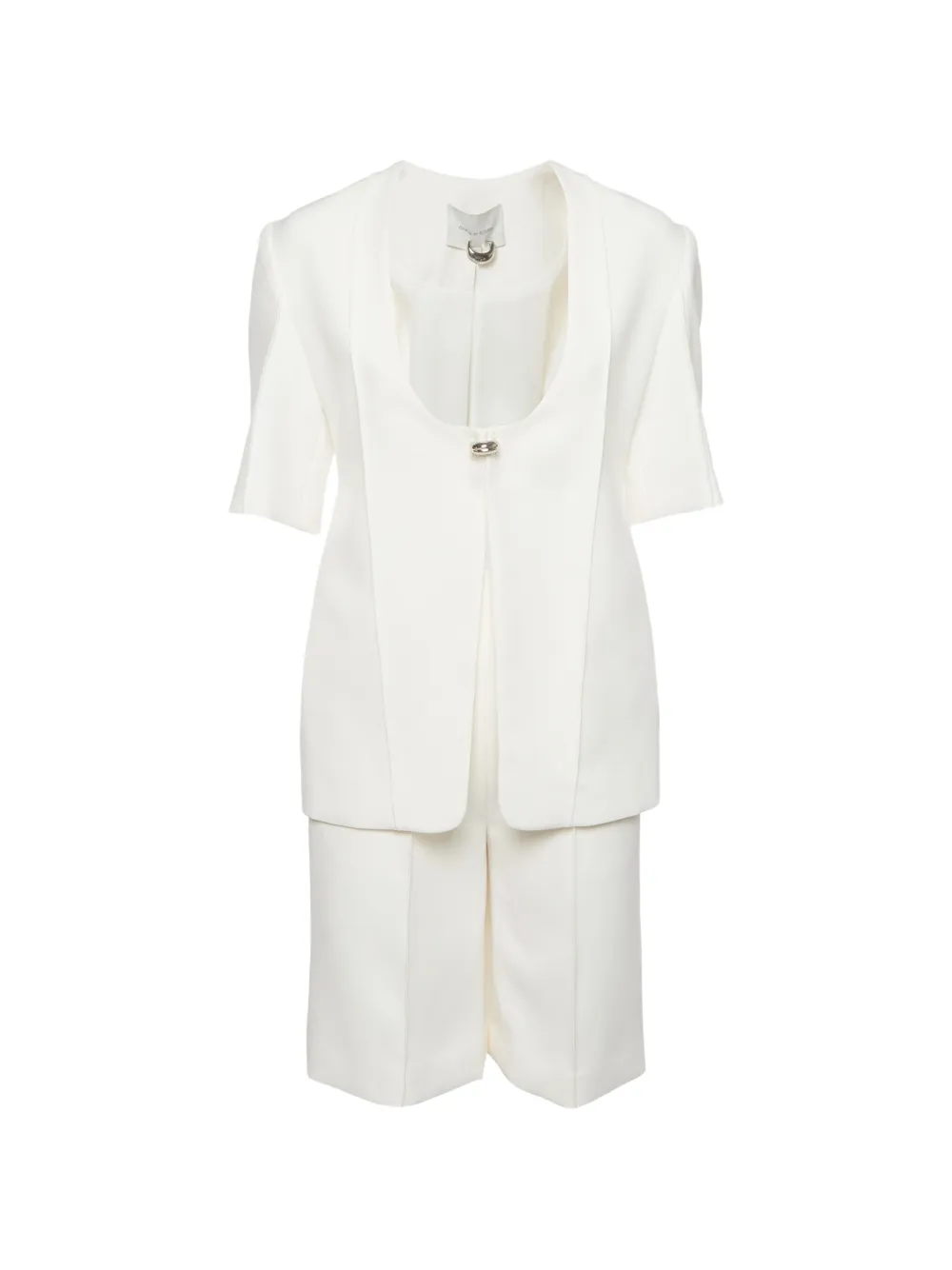 CHATS BY C.DAM Completo gabardine a gamba ampia - Bianco