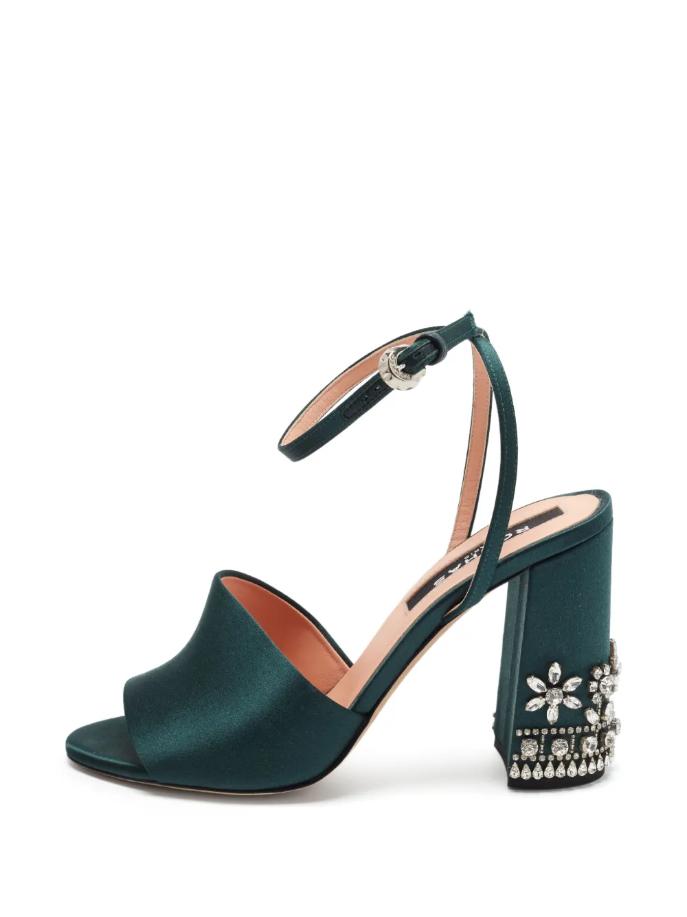 Rochas Sandalen mit Kristallen - Grün