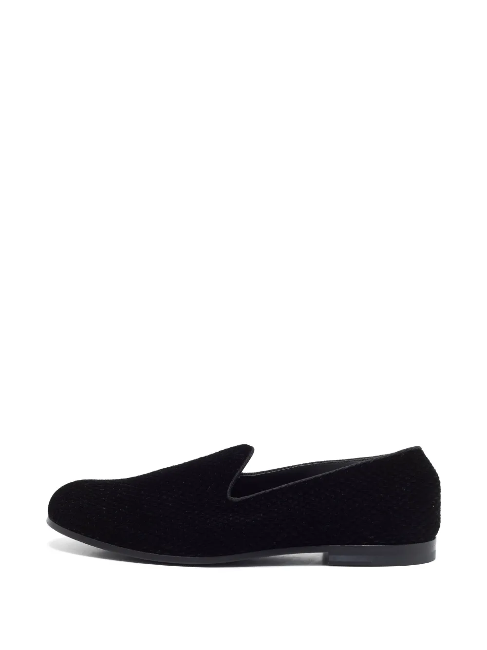 Giorgio Armani Pre-Owned Loafer mit Samtstruktur - Schwarz