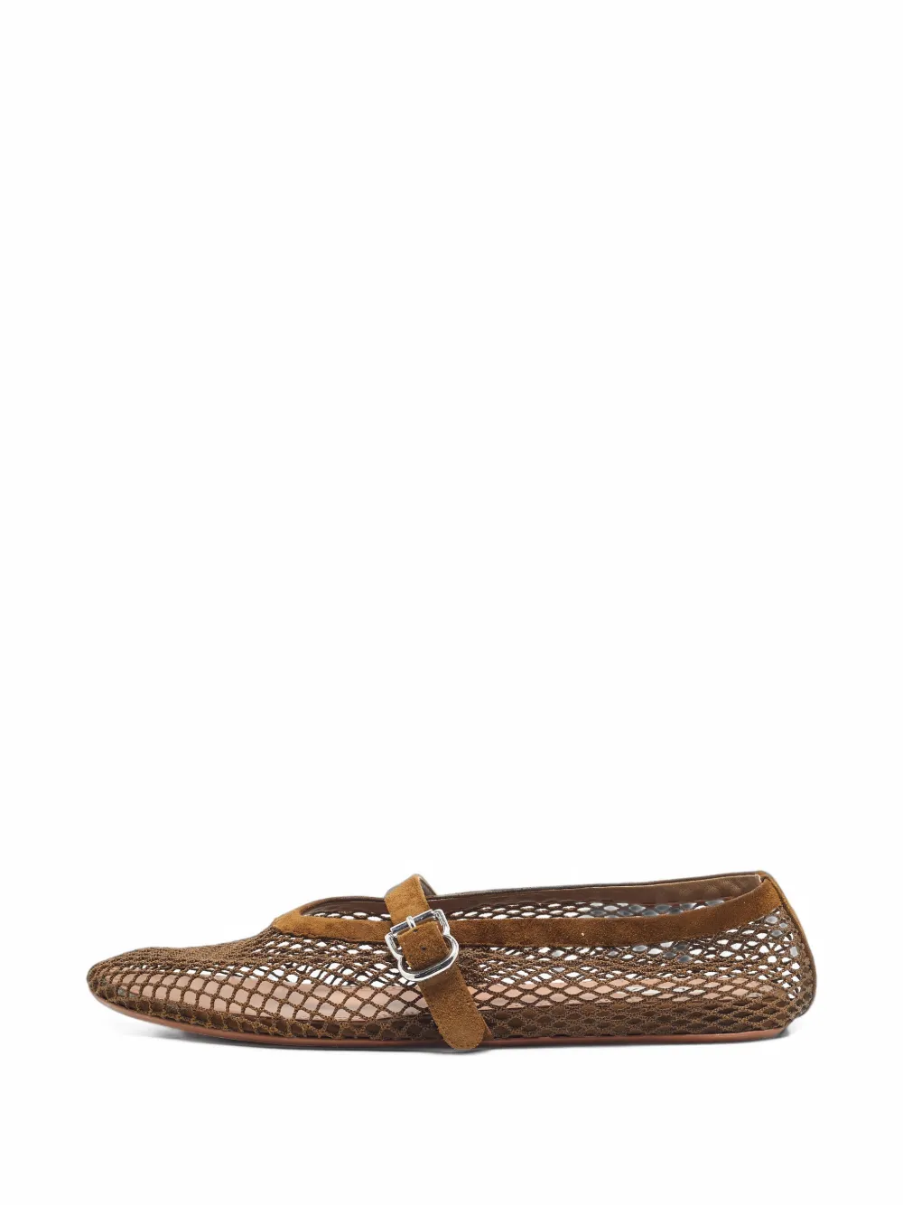 Alaïa Pre-Owned fishnet-finish ballet flats - Braun