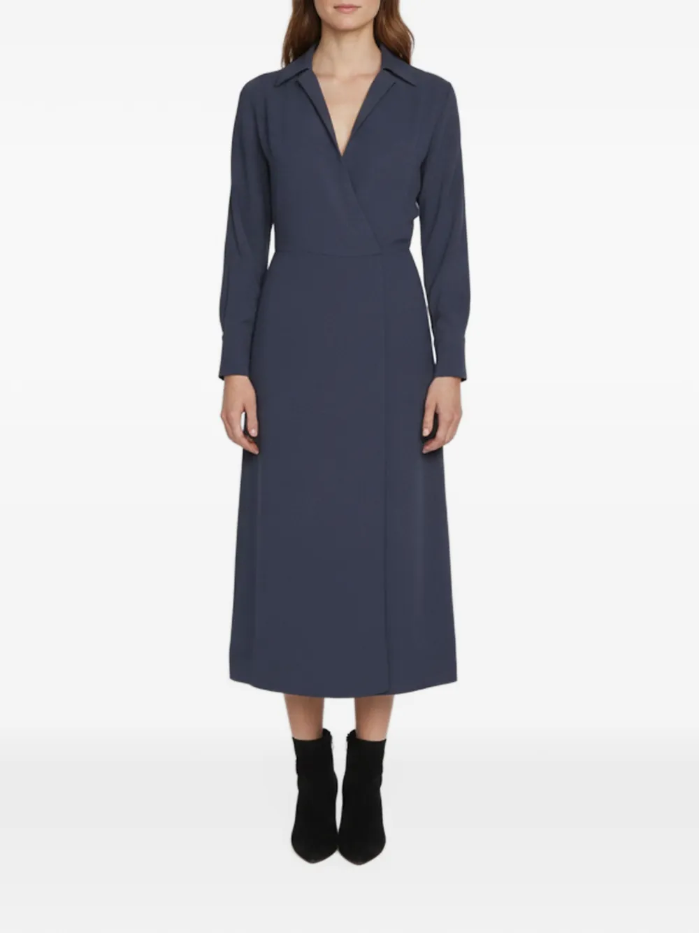 Vince crepe-texture midi dress - Grey