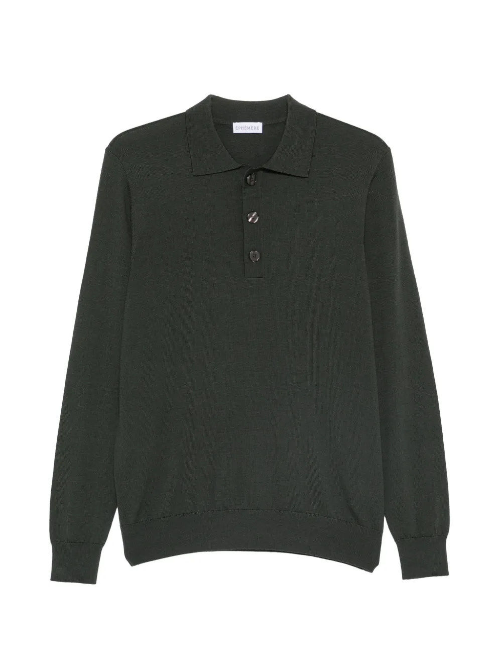 ÉPHÉMÈRE long-sleeve polo shirt - Verde