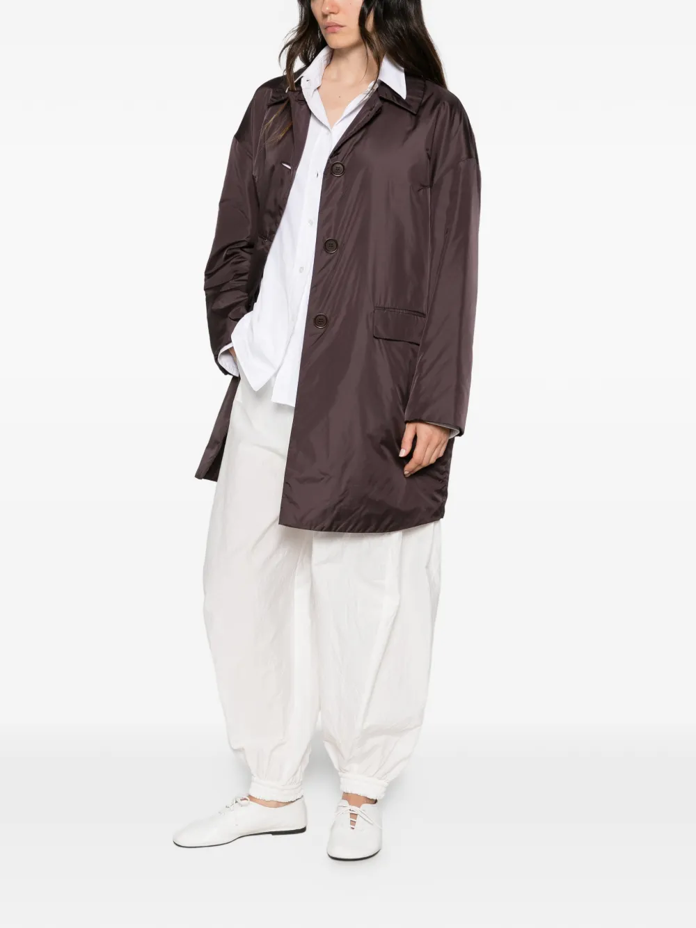ASPESI Teena button-up coat Bruin