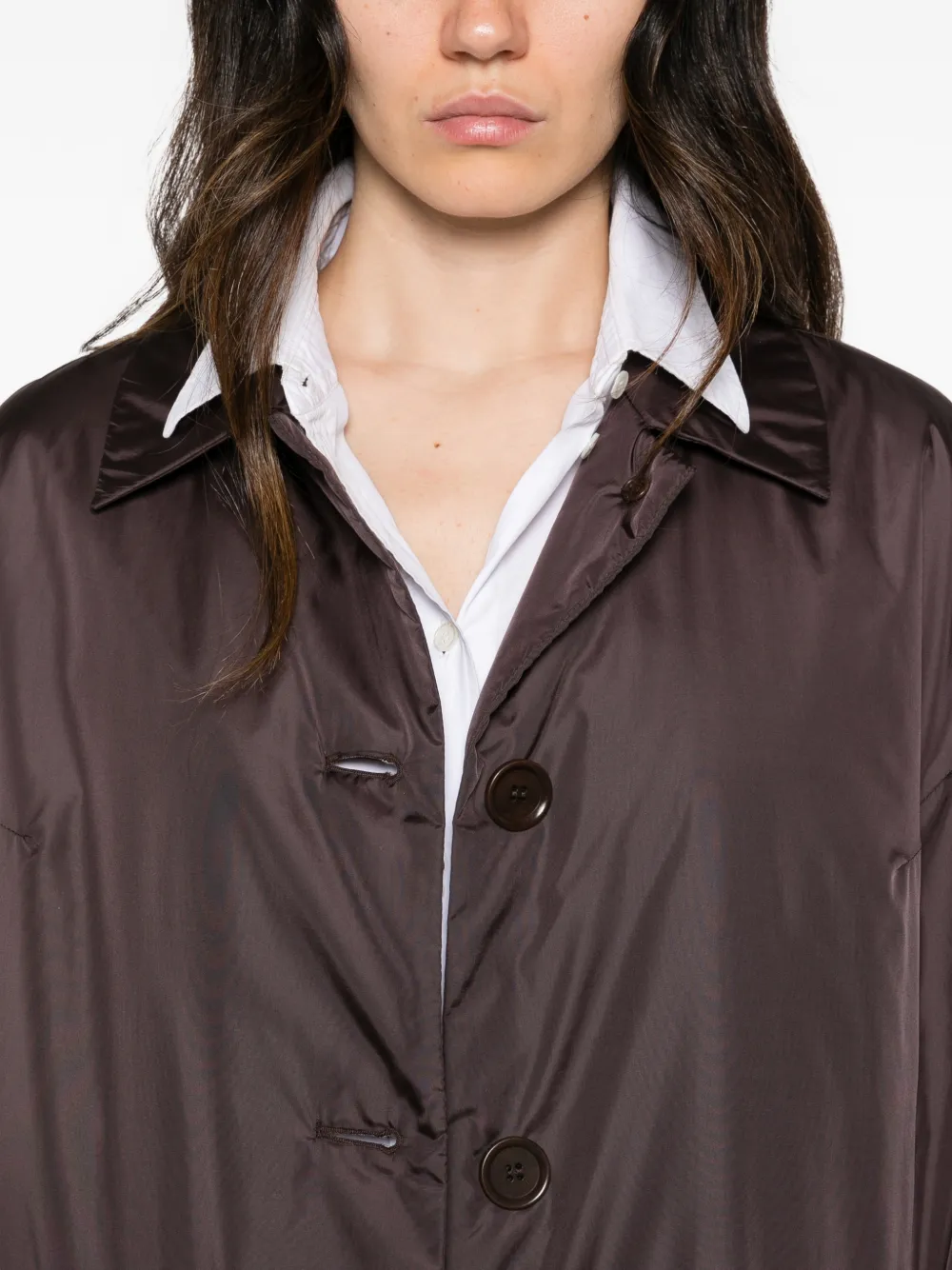 ASPESI Teena button-up coat Bruin