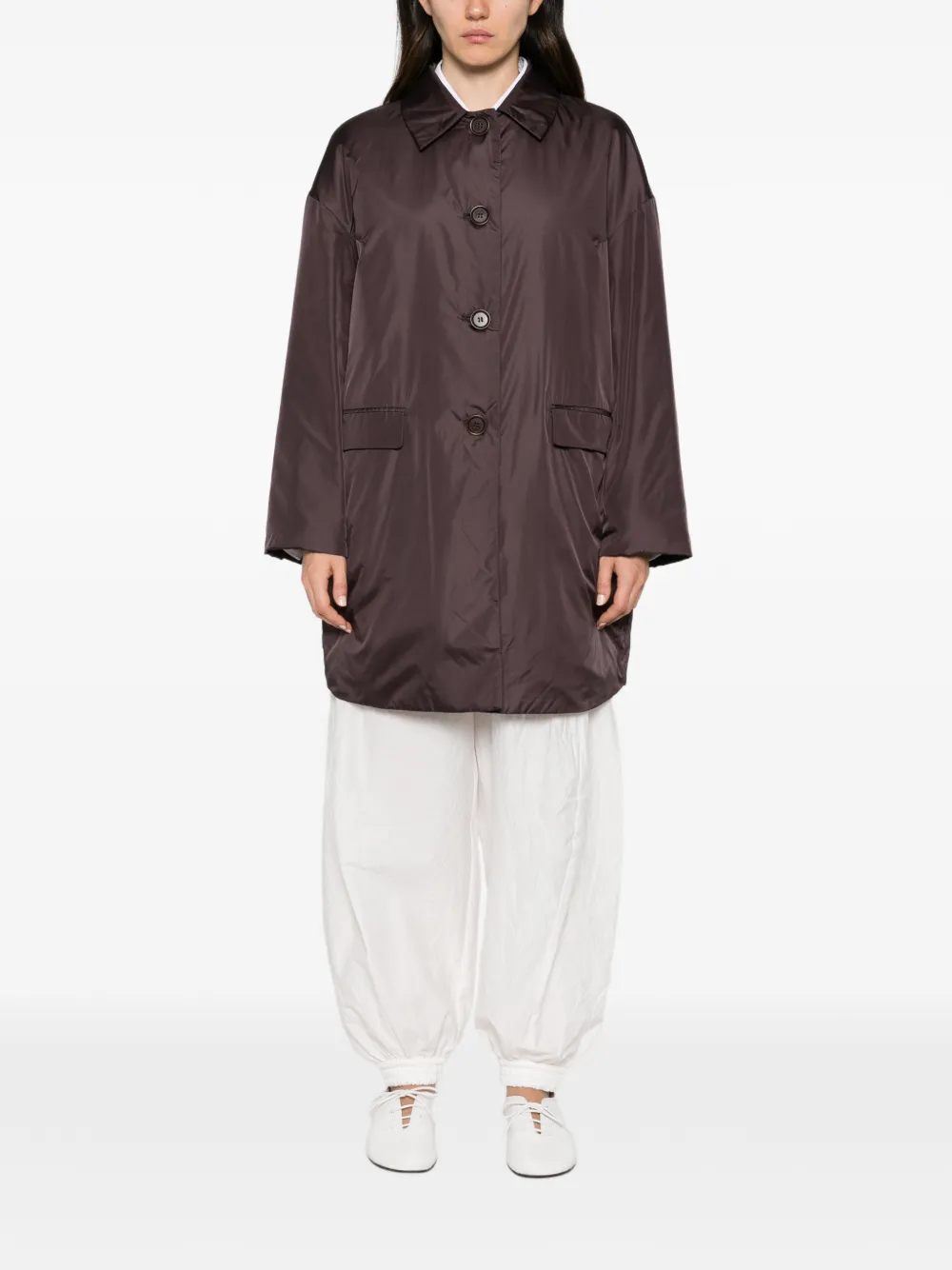 ASPESI Teena button-up coat Bruin