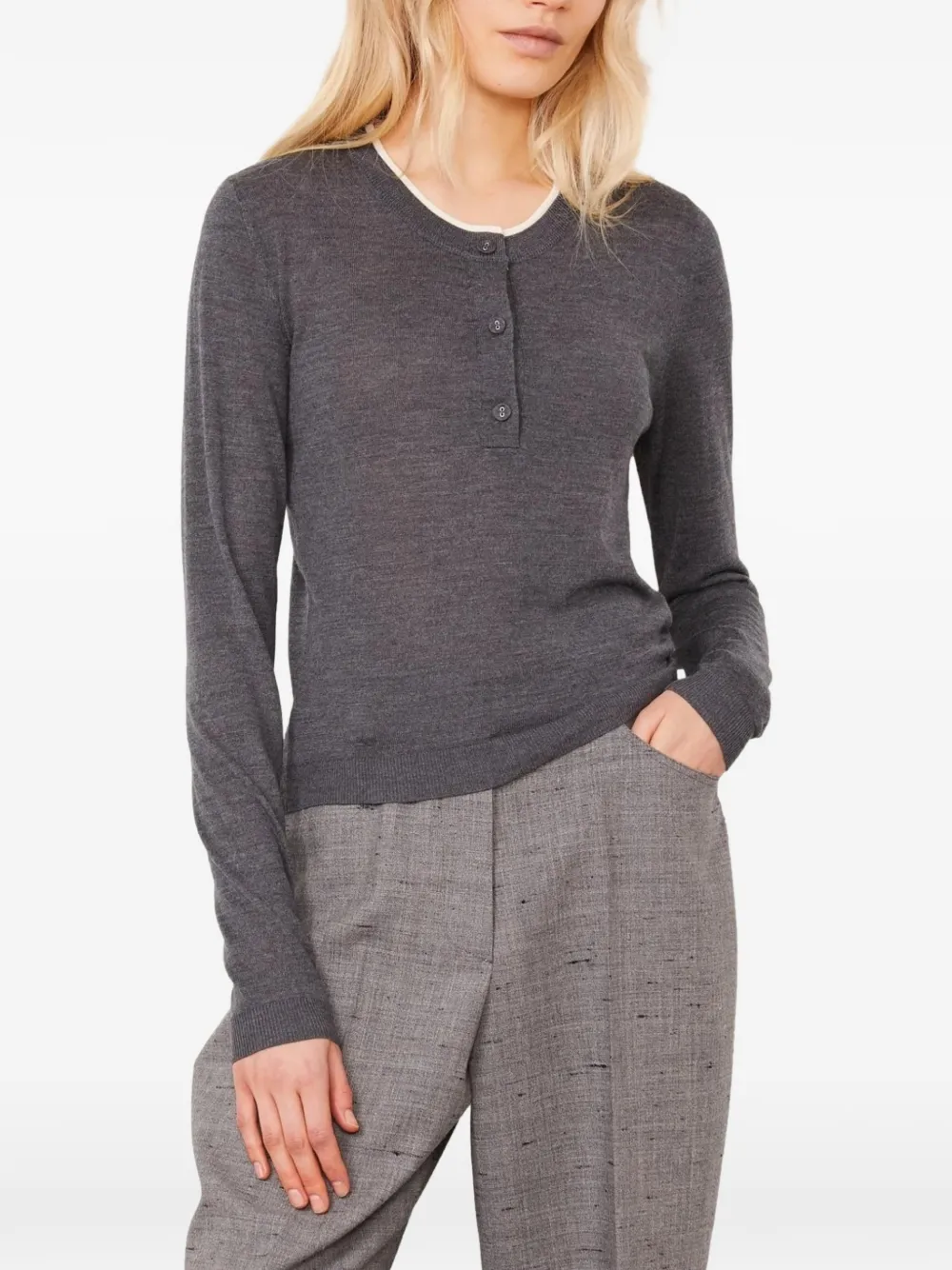 Officine Generale Henja mélange-effect sweater Grijs