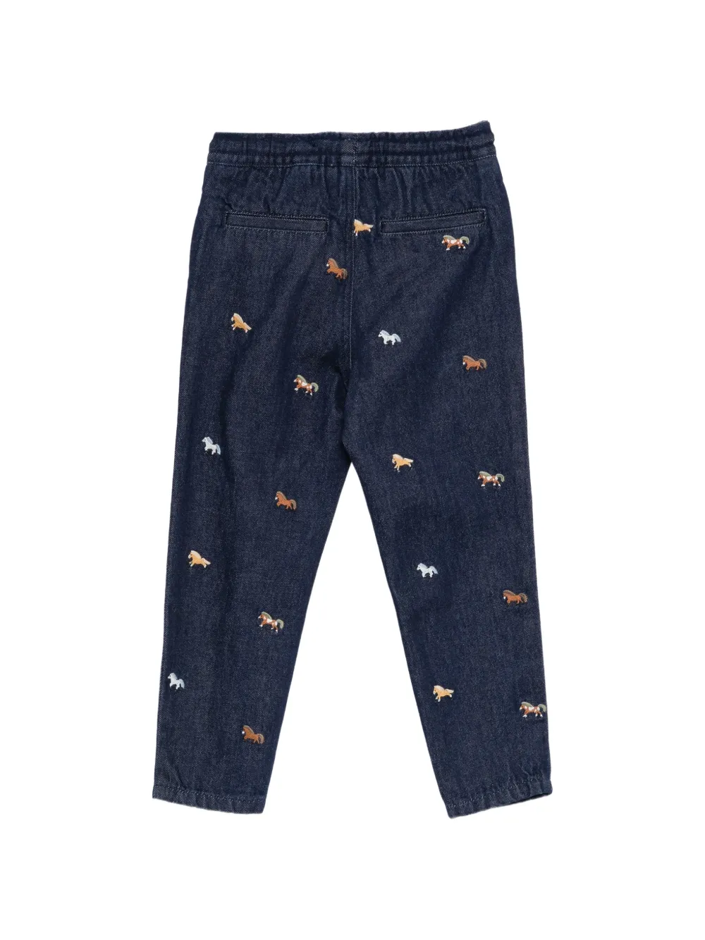 Stella McCartney Kids horse-embroidered jeans Blauw