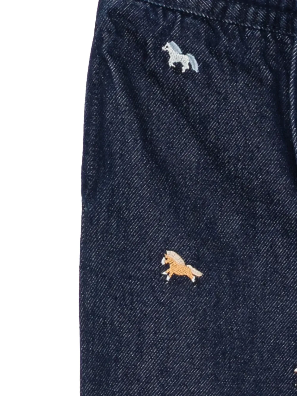 Stella McCartney Kids horse-embroidered jeans Blauw