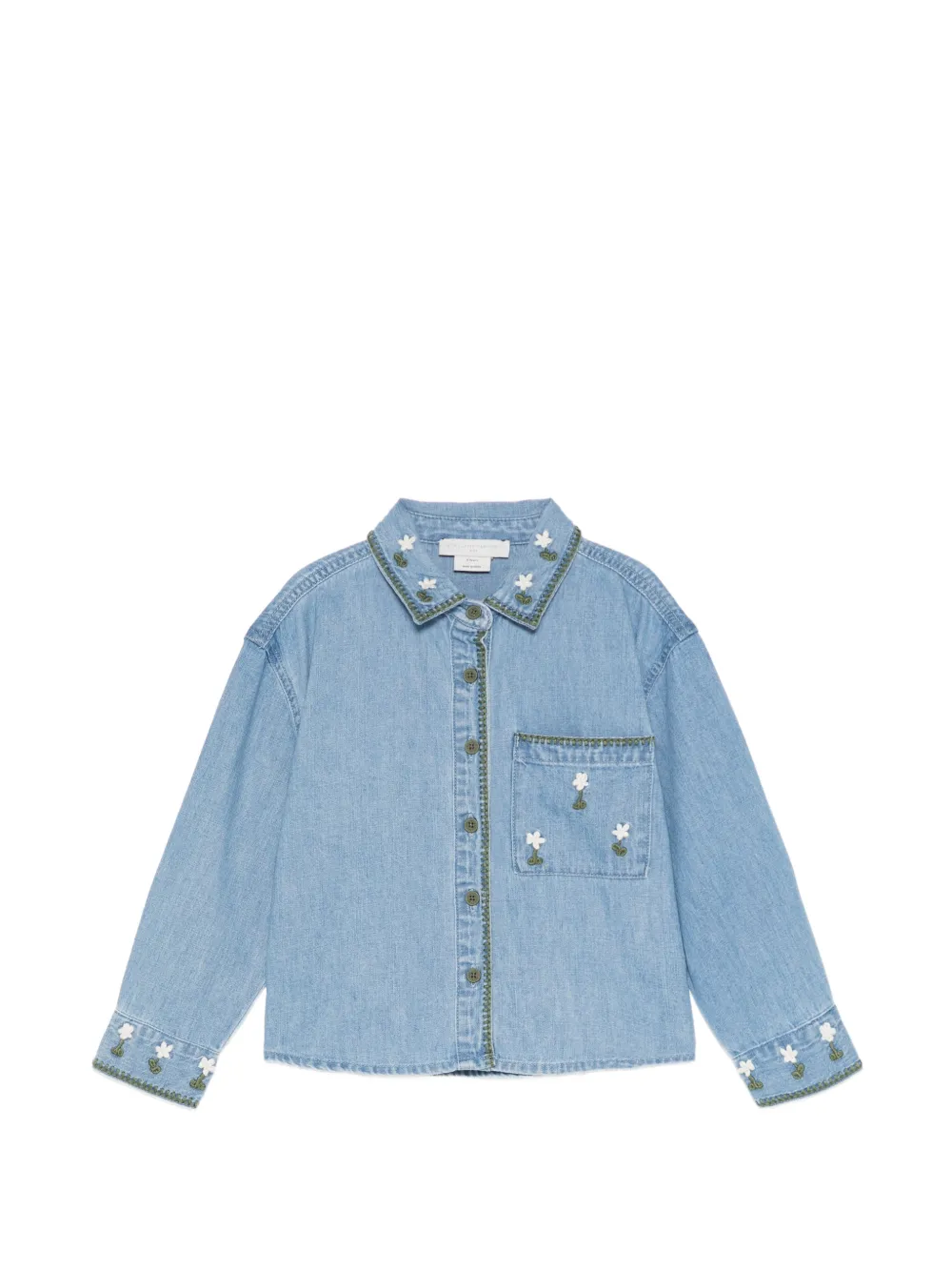 Stella McCartney Kids embroidered denim shirt - Blu