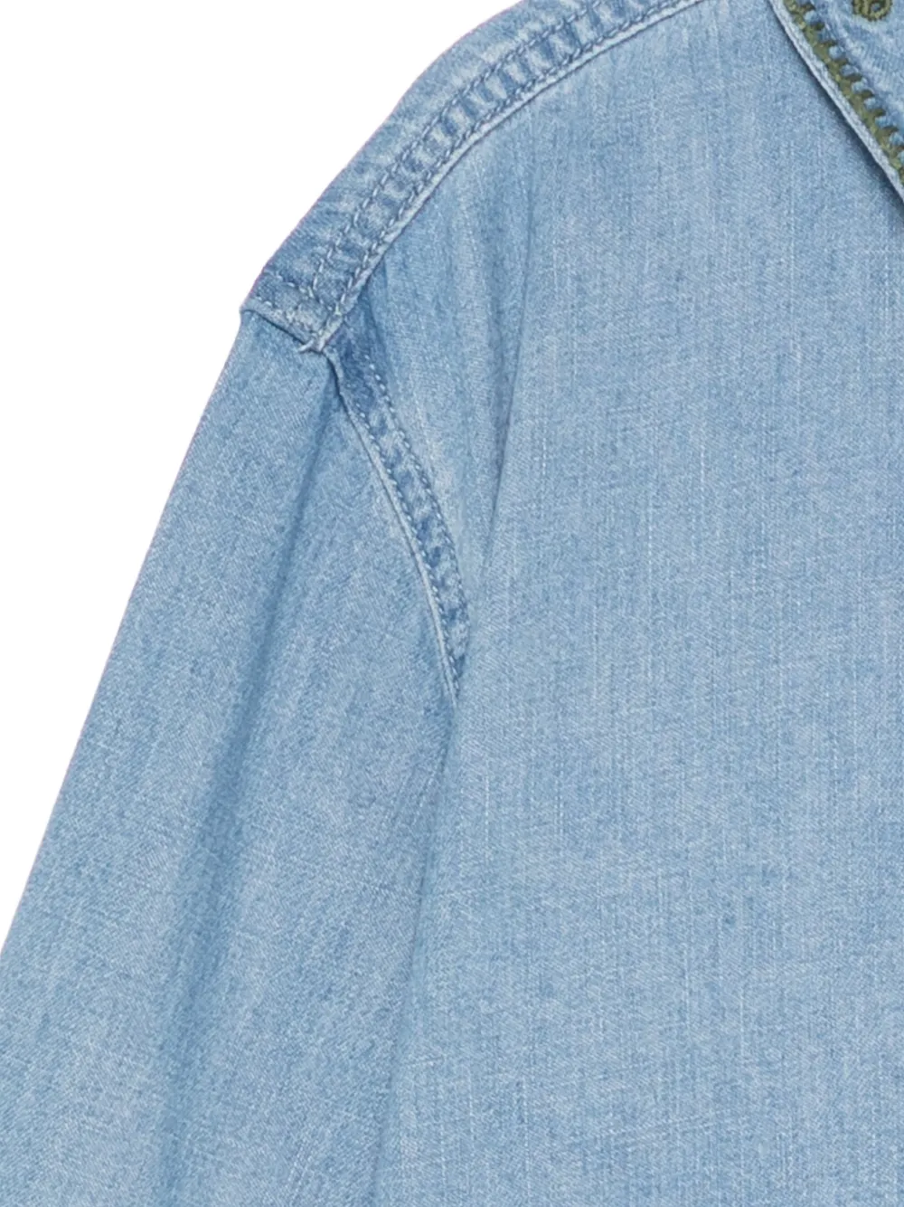 Stella McCartney Kids embroidered denim shirt Blauw