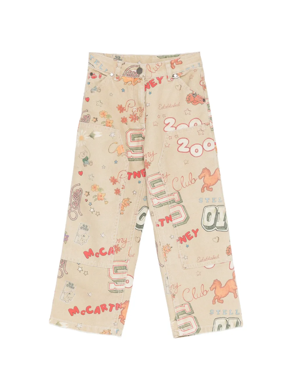 Stella McCartney Kids graphic-print trousers - Toni neutri