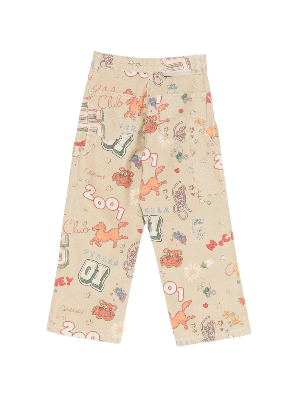 Stella McCartney Kids graphic-print trousers Beige
