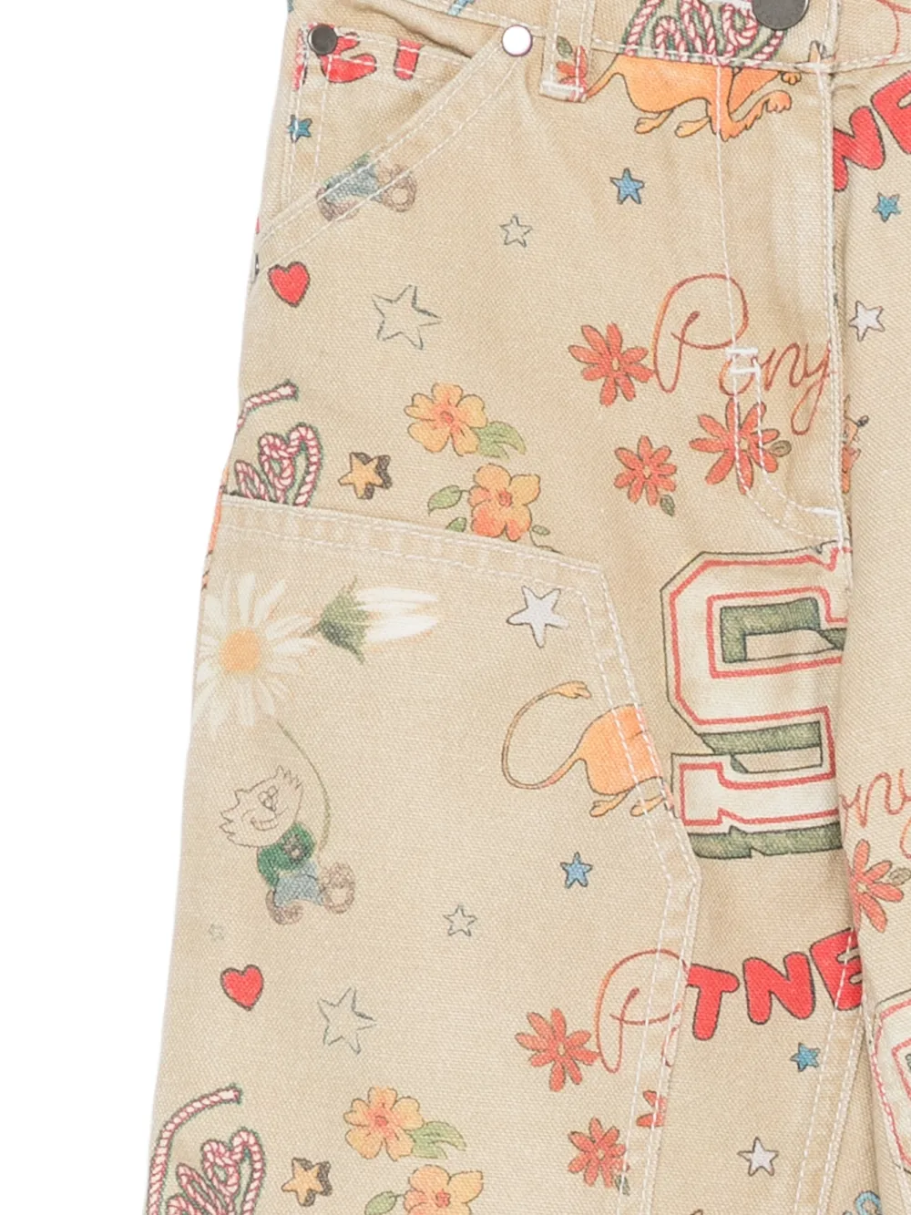 Stella McCartney Kids graphic-print trousers Beige