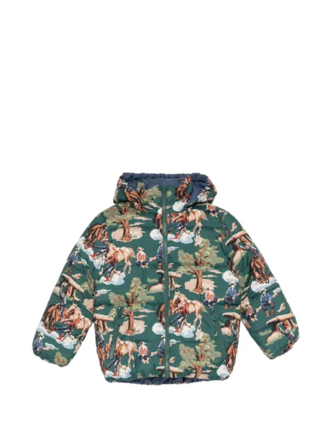 Stella McCartney Kids cowboy-print hooded puffer jacket