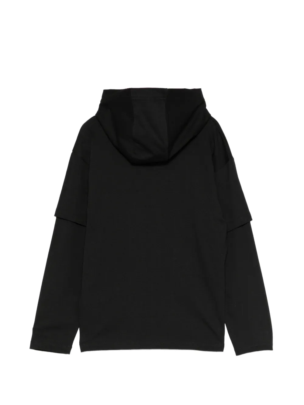 Balmain Kids layered-sleeve hoodie Zwart