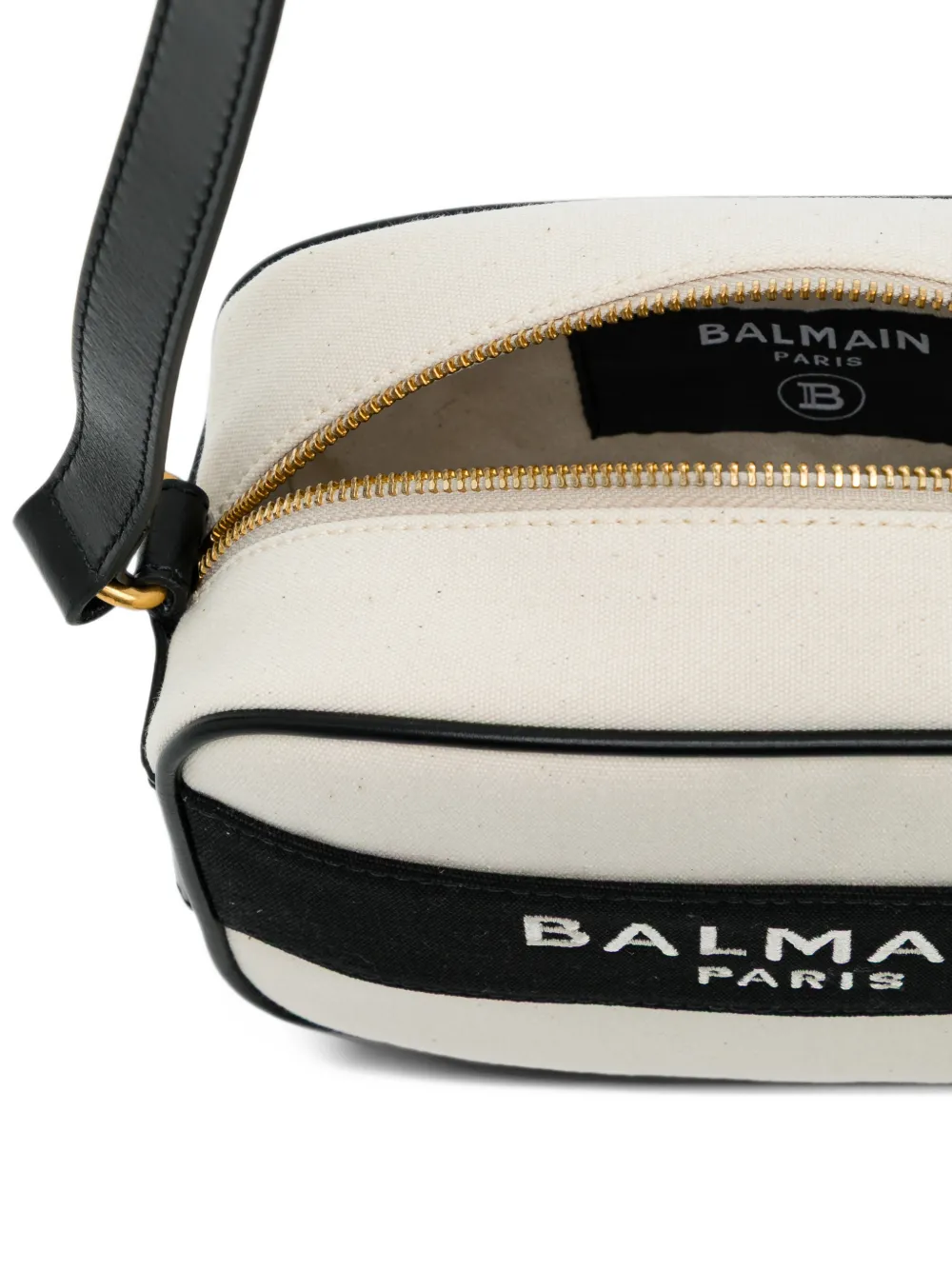 Balmain Kids logo-print camera bag Beige