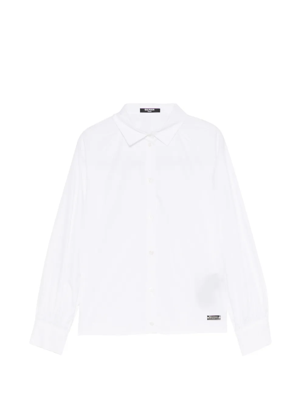 Balmain Kids logo-plaque shirt - Bianco